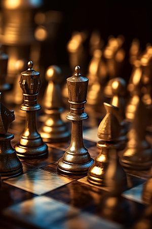 国际象棋团队配合商务摄影图