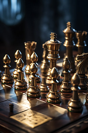 国际象棋对弈商业博弈摄影图