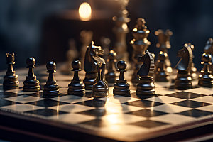 国际象棋质感商业博弈摄影图