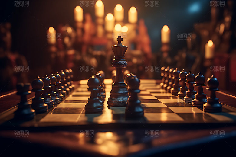 国际象棋对弈商务摄影图