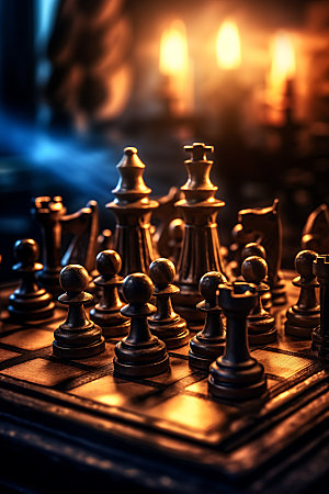 国际象棋高清团队配合摄影图