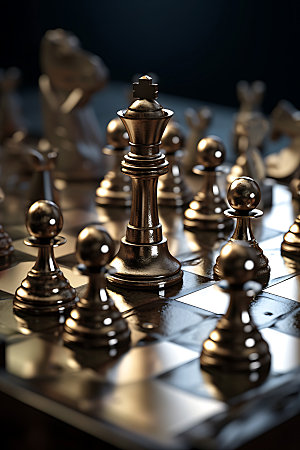 国际象棋高清商业博弈摄影图