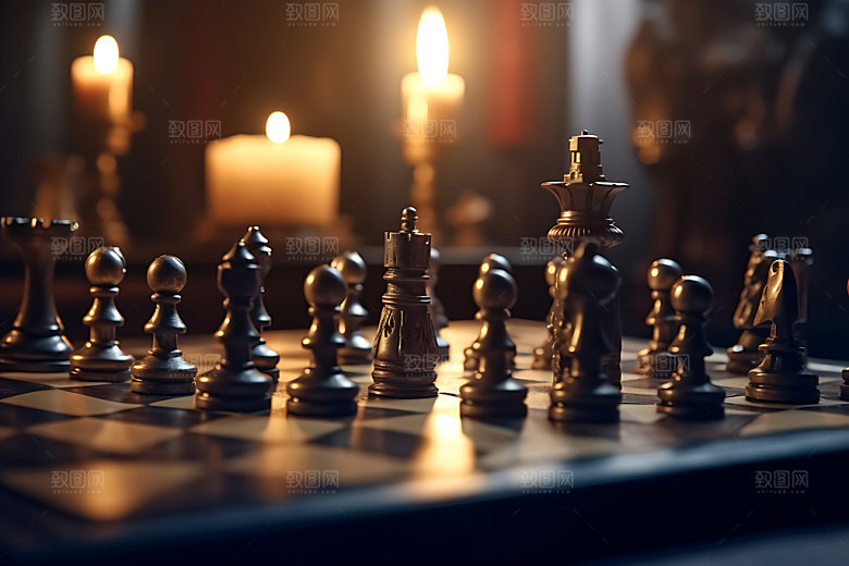 国际象棋商务质感摄影图