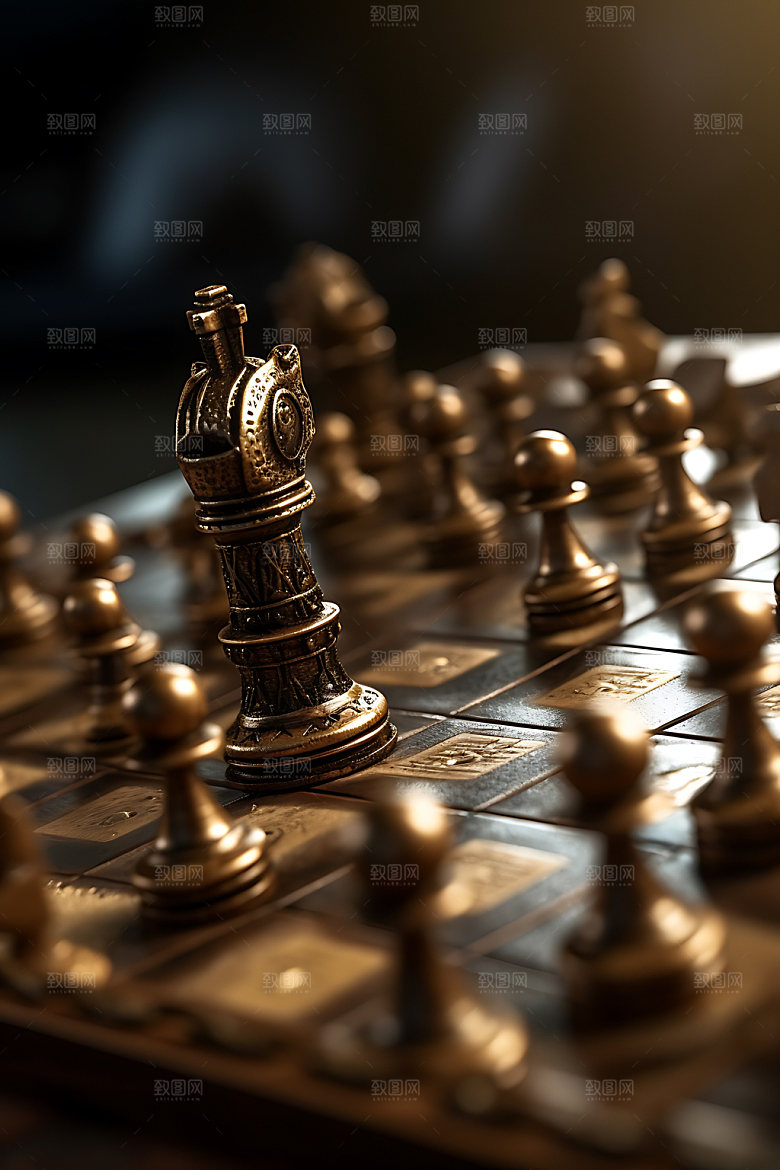 国际象棋团队配合高清摄影图