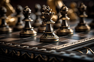 国际象棋对弈商业博弈摄影图