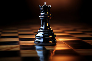 国际象棋质感下棋摄影图