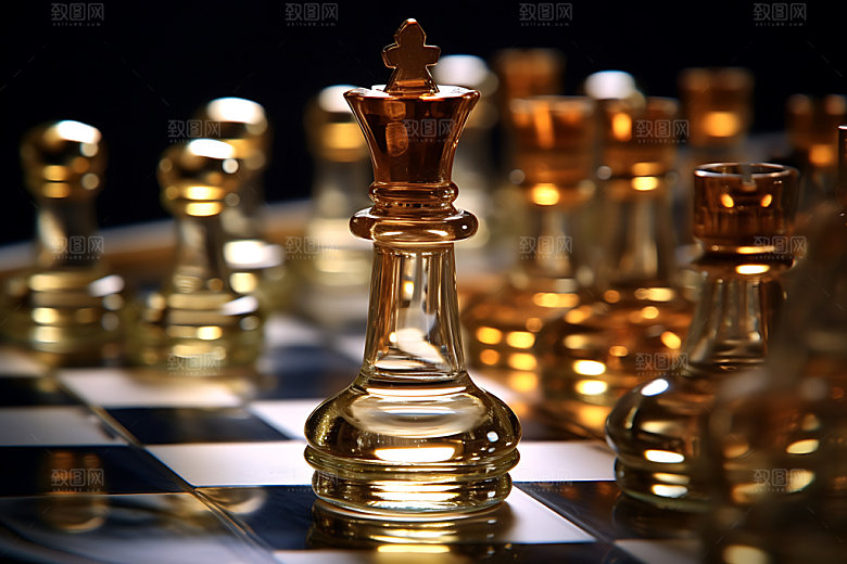 国际象棋高清质感摄影图