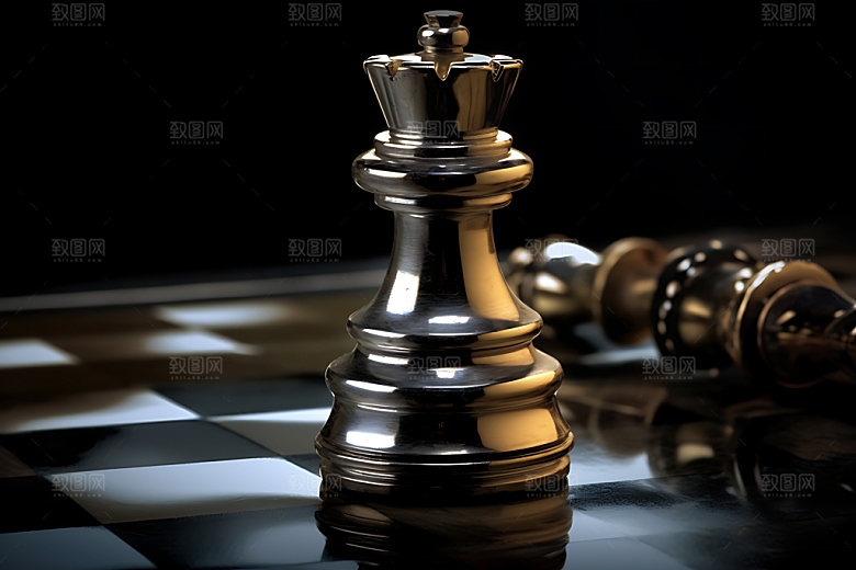 国际象棋高清下棋摄影图
