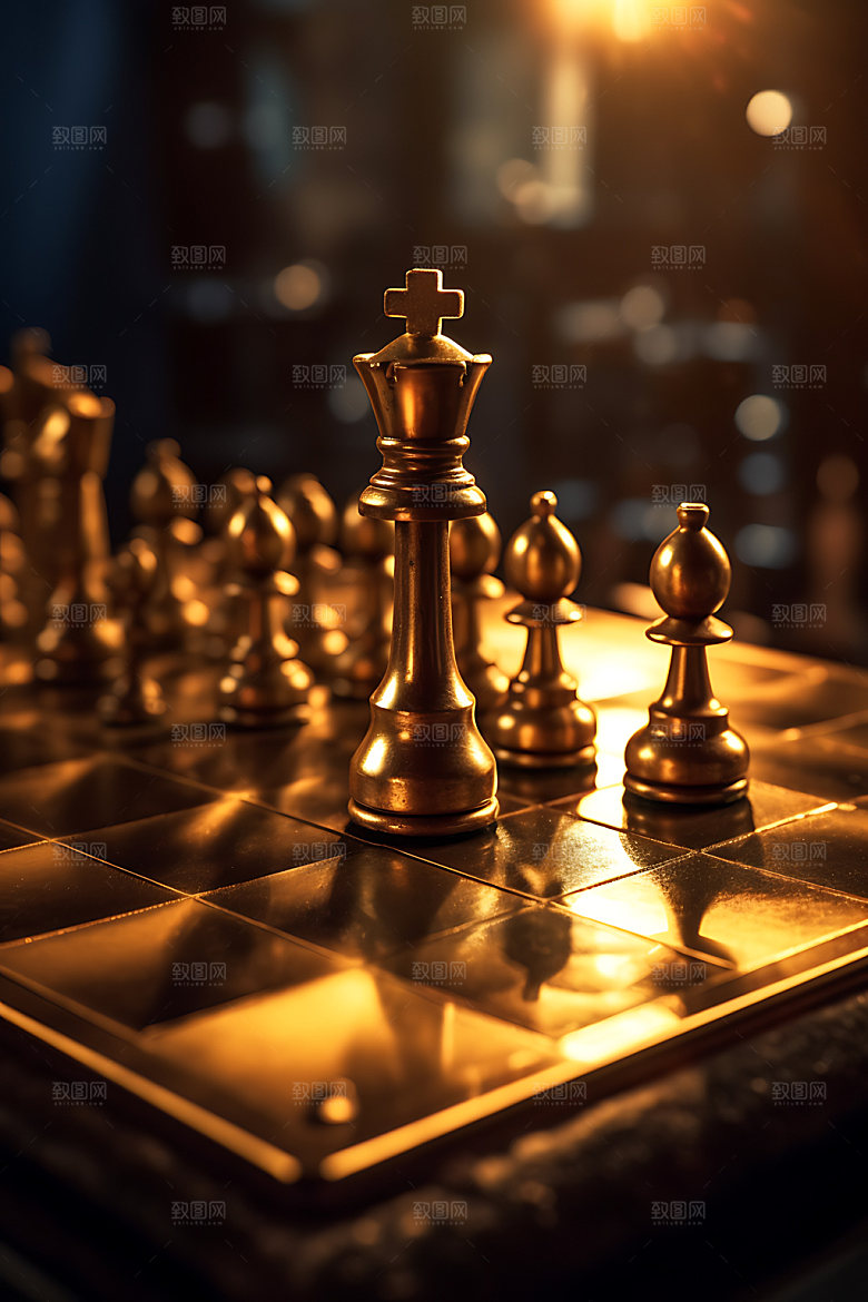 国际象棋商业博弈商务摄影图