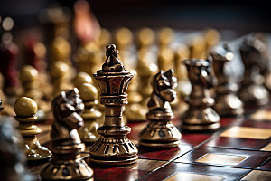 国际象棋下棋商业博弈摄影图