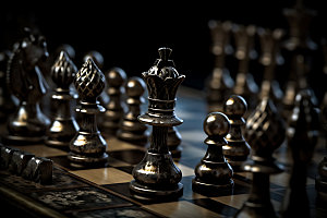 国际象棋下棋高清摄影图