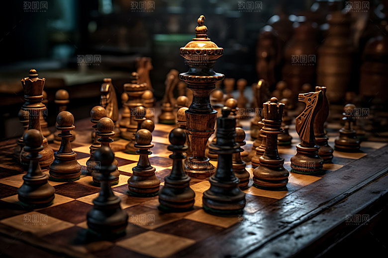 国际象棋商务对弈摄影图