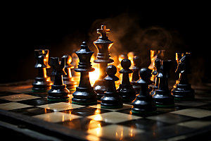 国际象棋团队配合商务摄影图