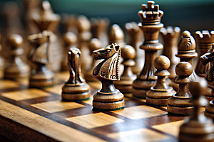 国际象棋下棋商业博弈摄影图
