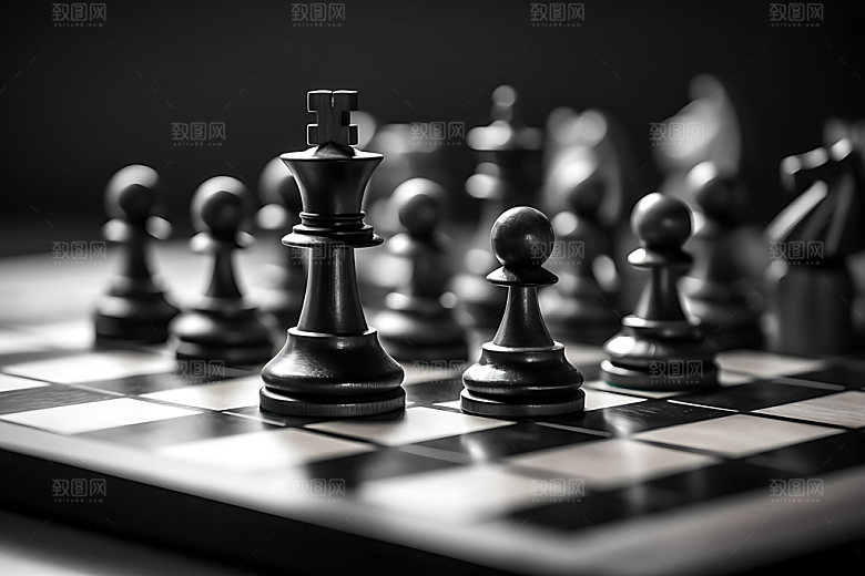 国际象棋质感团队配合摄影图