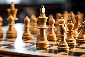 国际象棋商务团队配合摄影图