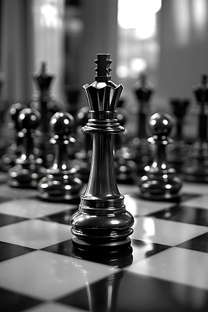 国际象棋高清团队配合摄影图