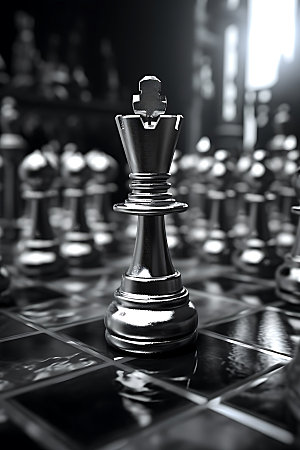 国际象棋商业博弈质感摄影图
