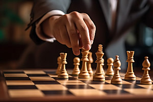 国际象棋下棋企业摄影图