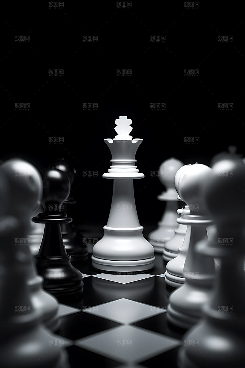国际象棋博弈对弈摄影图