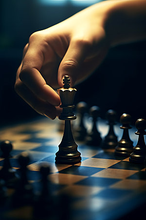 国际象棋对弈博弈摄影图