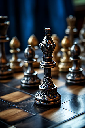 国际象棋对弈商业竞争摄影图