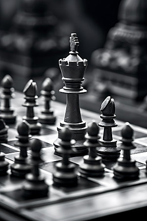国际象棋商业竞争对弈摄影图