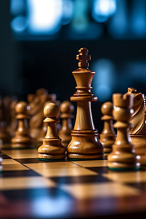 国际象棋商业竞争下棋摄影图