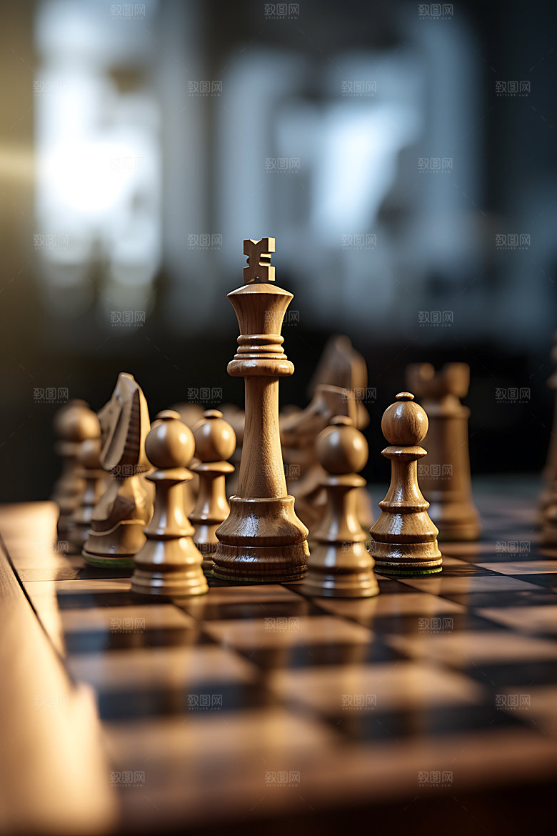 国际象棋下棋高清摄影图
