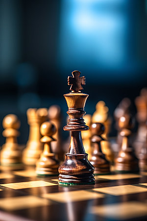 国际象棋下棋商业竞争摄影图