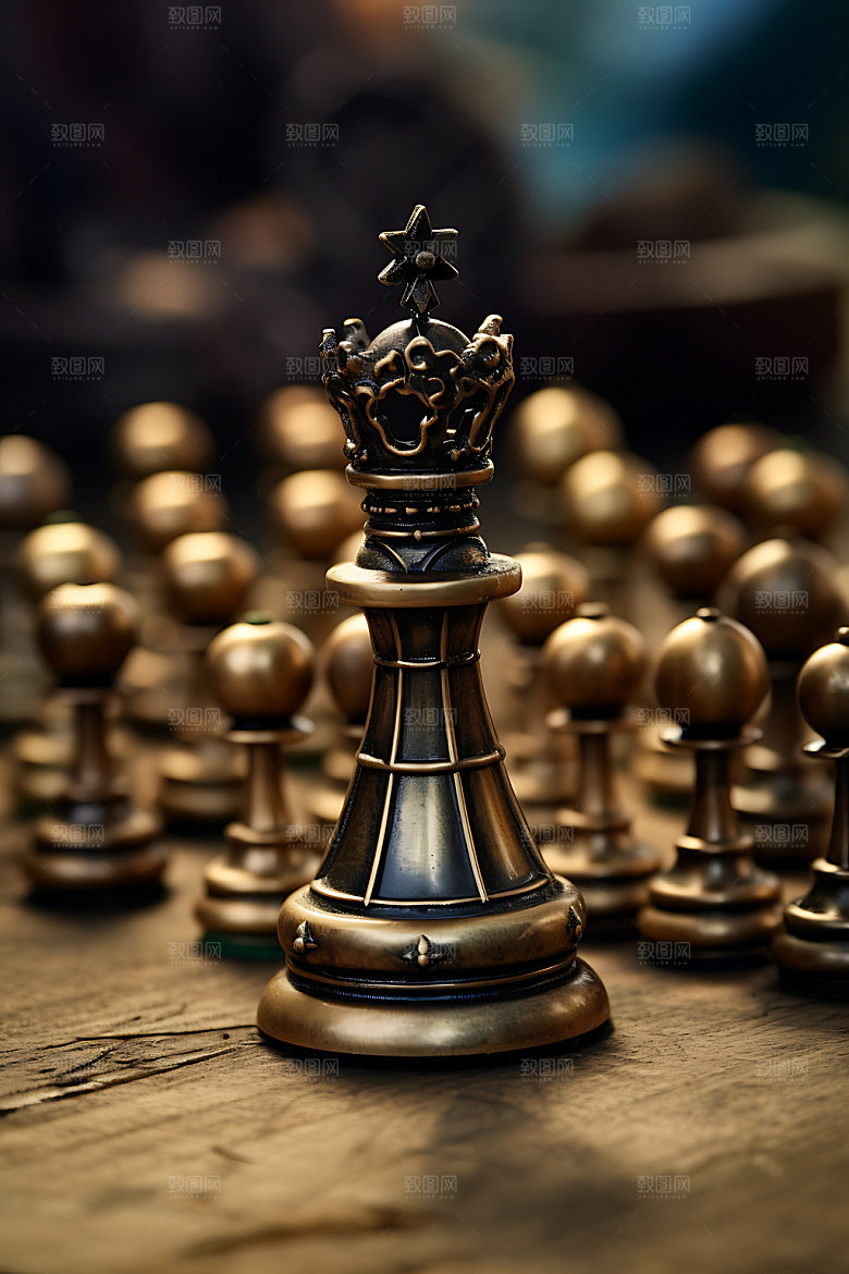 国际象棋商业竞争博弈摄影图