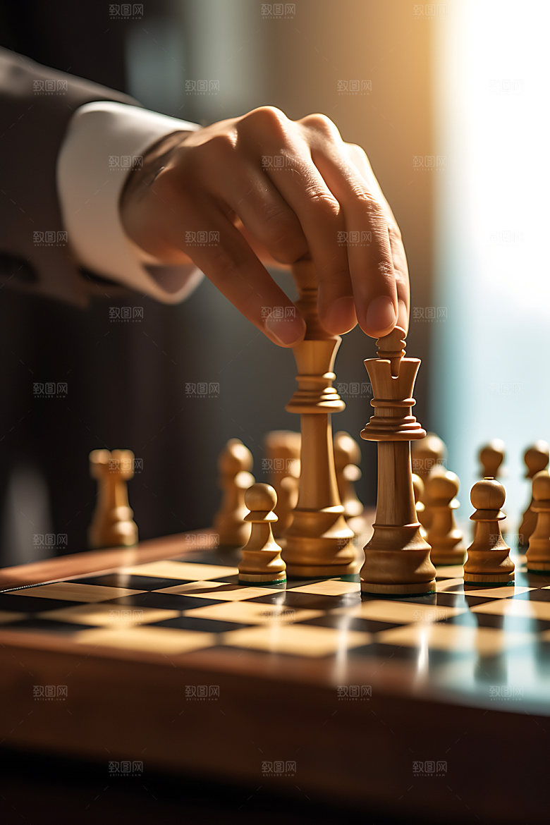 国际象棋商务对弈摄影图