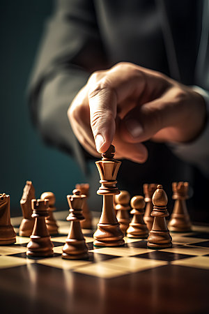 国际象棋商务博弈摄影图
