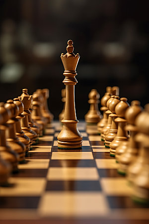 国际象棋博弈下棋摄影图