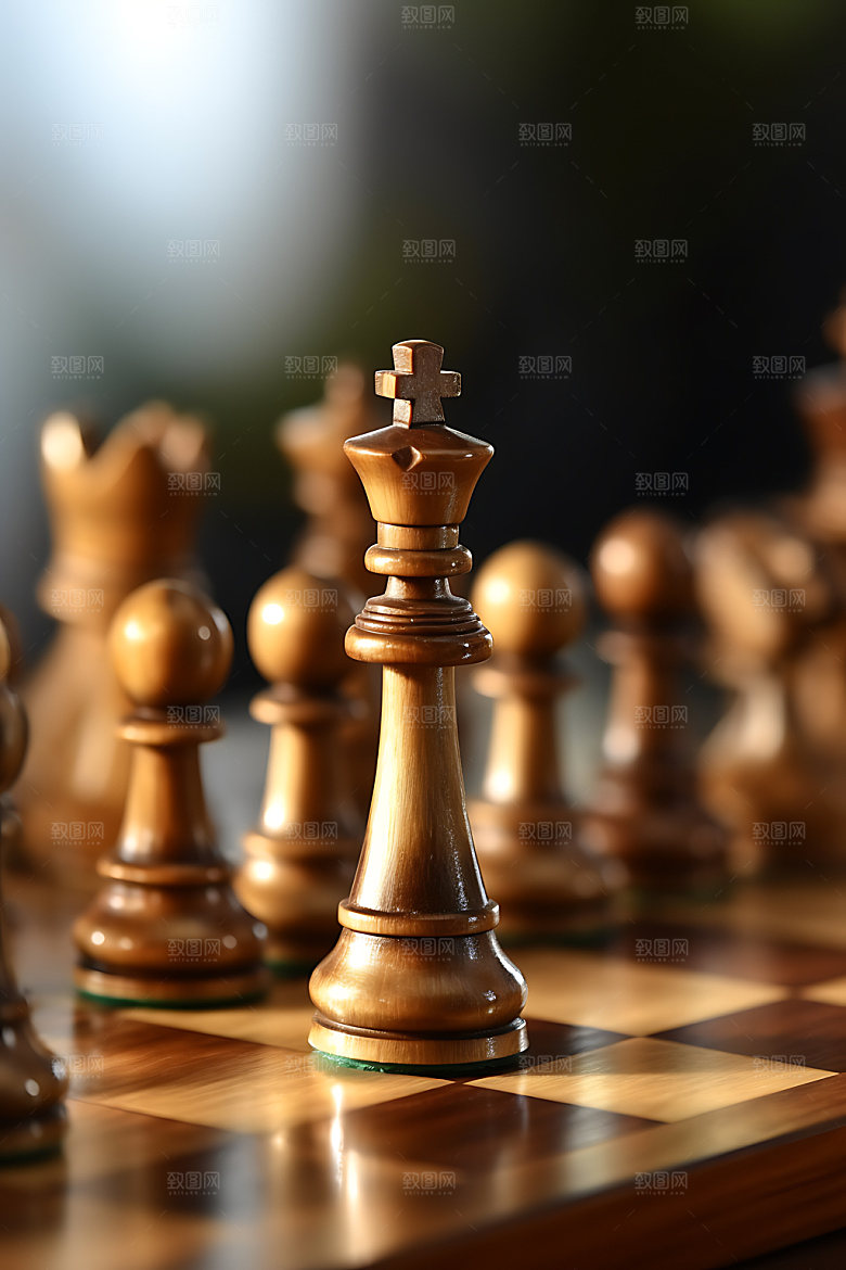 国际象棋高清对弈摄影图