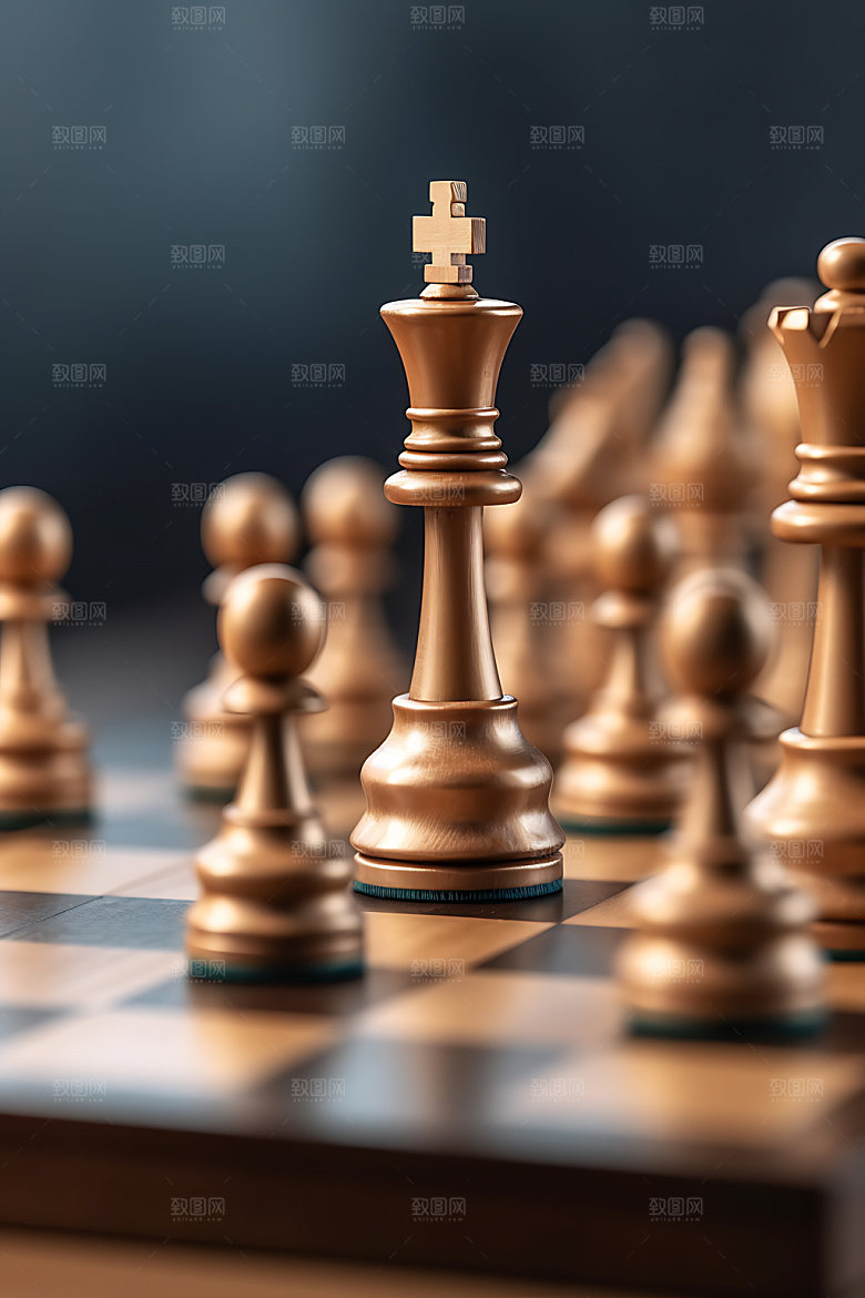 国际象棋博弈高清摄影图
