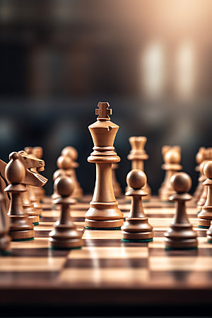 国际象棋商业竞争博弈摄影图