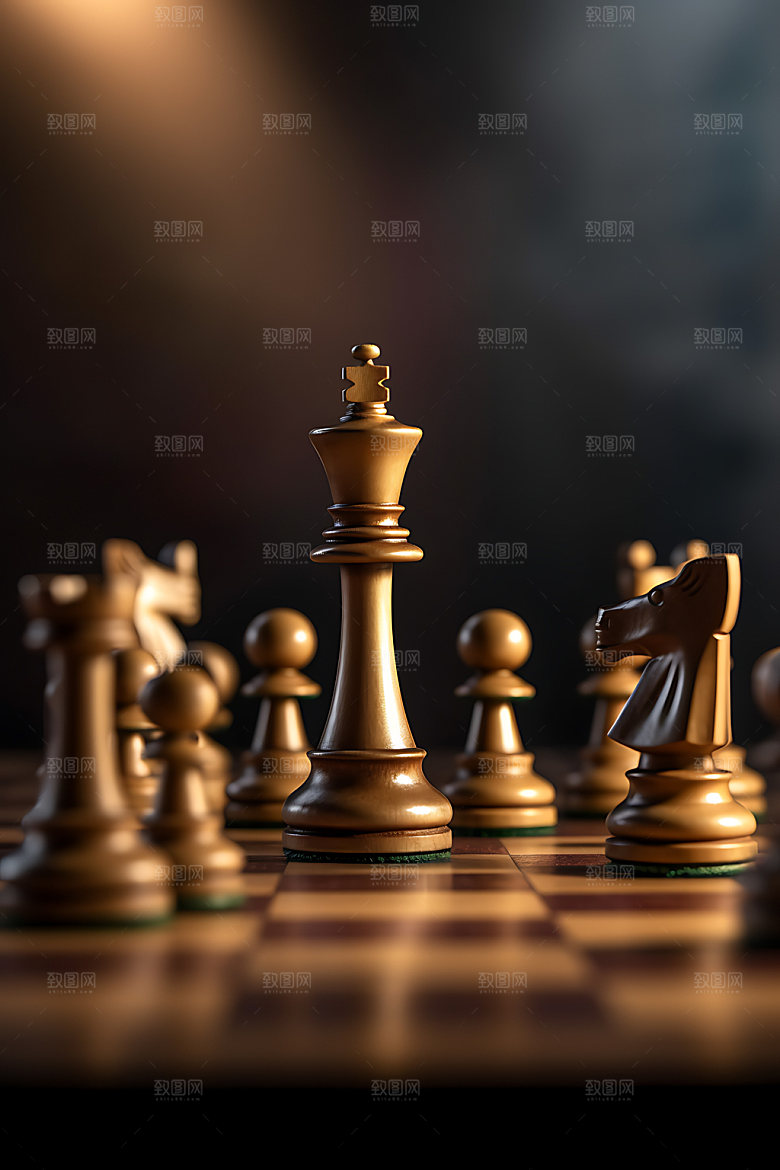 国际象棋企业博弈摄影图