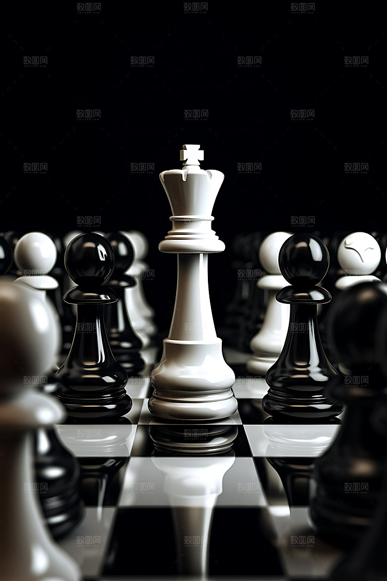 国际象棋企业下棋摄影图