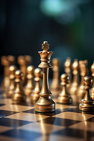 国际象棋博弈对弈摄影图