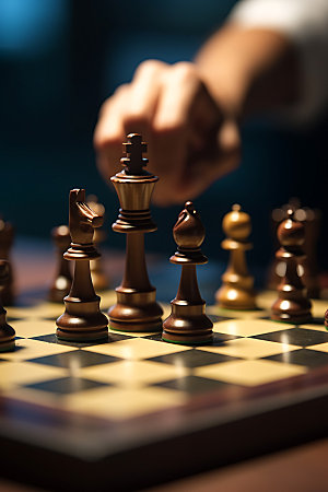 国际象棋企业商业竞争摄影图