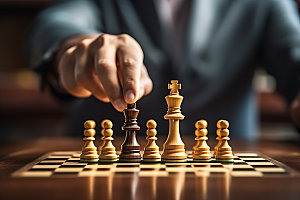 国际象棋企业博弈摄影图