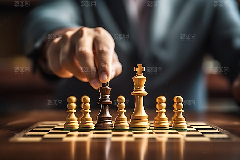 国际象棋企业博弈摄影图