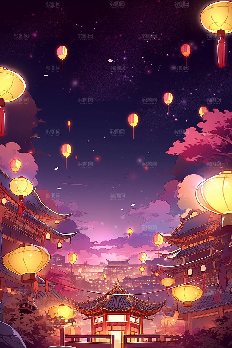 国庆建筑辉煌场景插画
