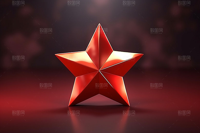 五角星立体3D元素