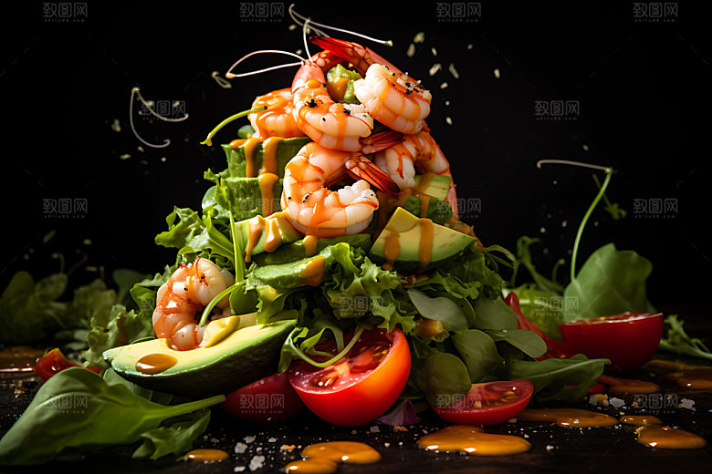 蔬菜沙拉果蔬沙拉轻食摄影图