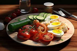 蔬菜沙拉健身餐健康食物摄影图
