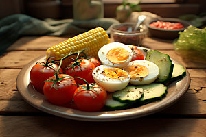 蔬菜沙拉减脂果蔬沙拉摄影图