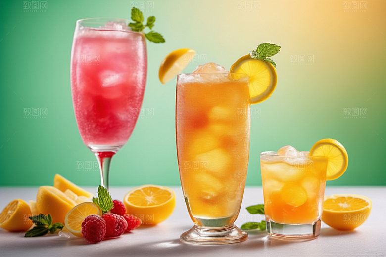 果汁饮料夏天冰爽摄影图