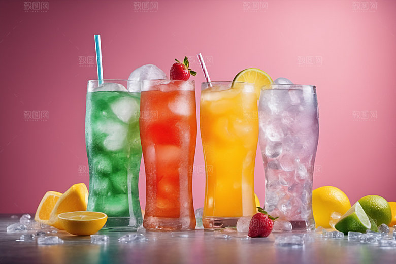 果汁饮料夏天冰爽摄影图